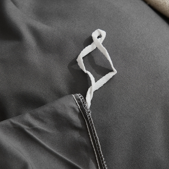 91家纺网 家纺一手货源 找家纺 啊雅家居 2025新款ins简约学生宿舍双拼纯色磨毛四件套可订制logo 深灰