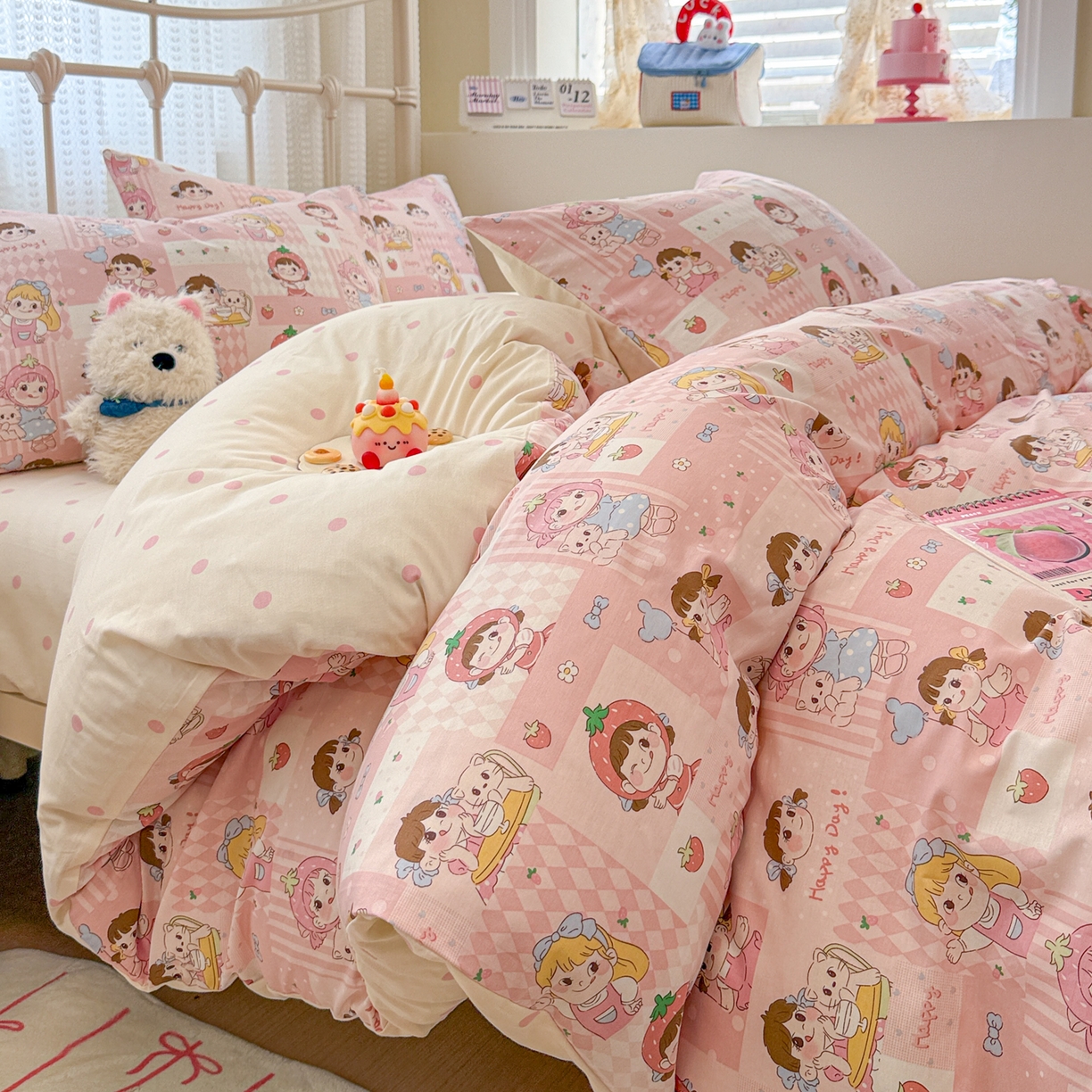 91家纺网 家纺一手货源 找家纺 （总）呗旺鹿 2025新款全棉卡通四件套