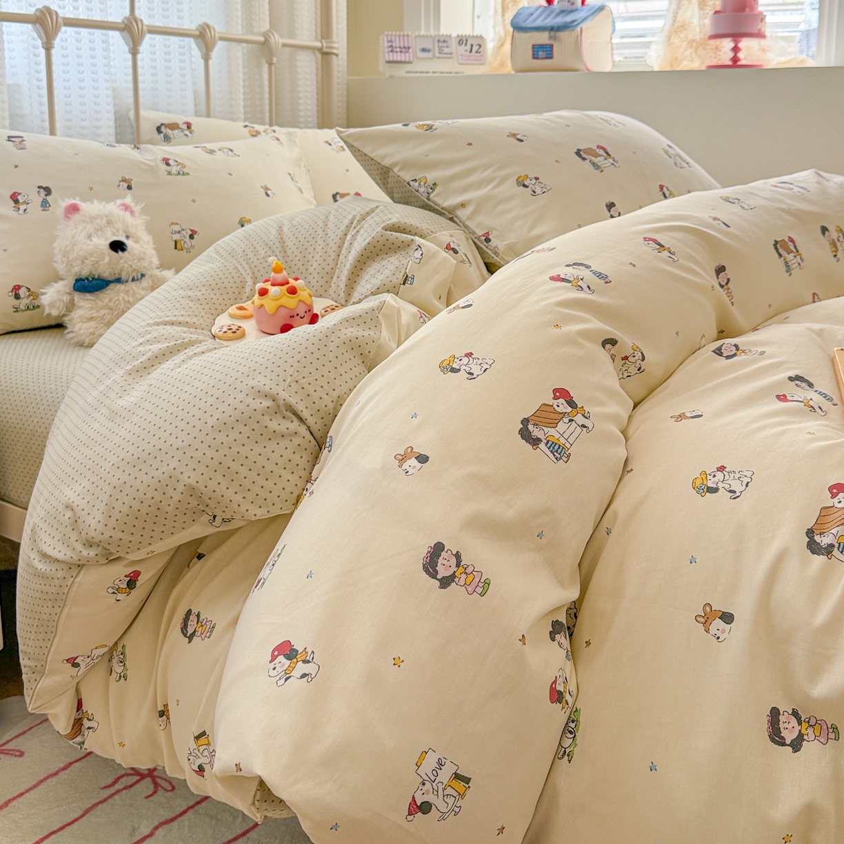 91家纺网 家纺一手货源 找家纺 （总）呗旺鹿 2025新款全棉卡通四件套