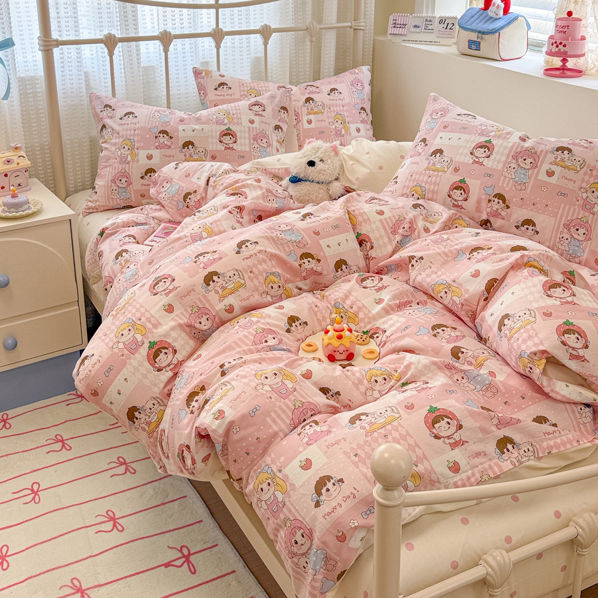 91家纺网 家纺一手货源 找家纺 （总）呗旺鹿 2025新款全棉卡通四件套