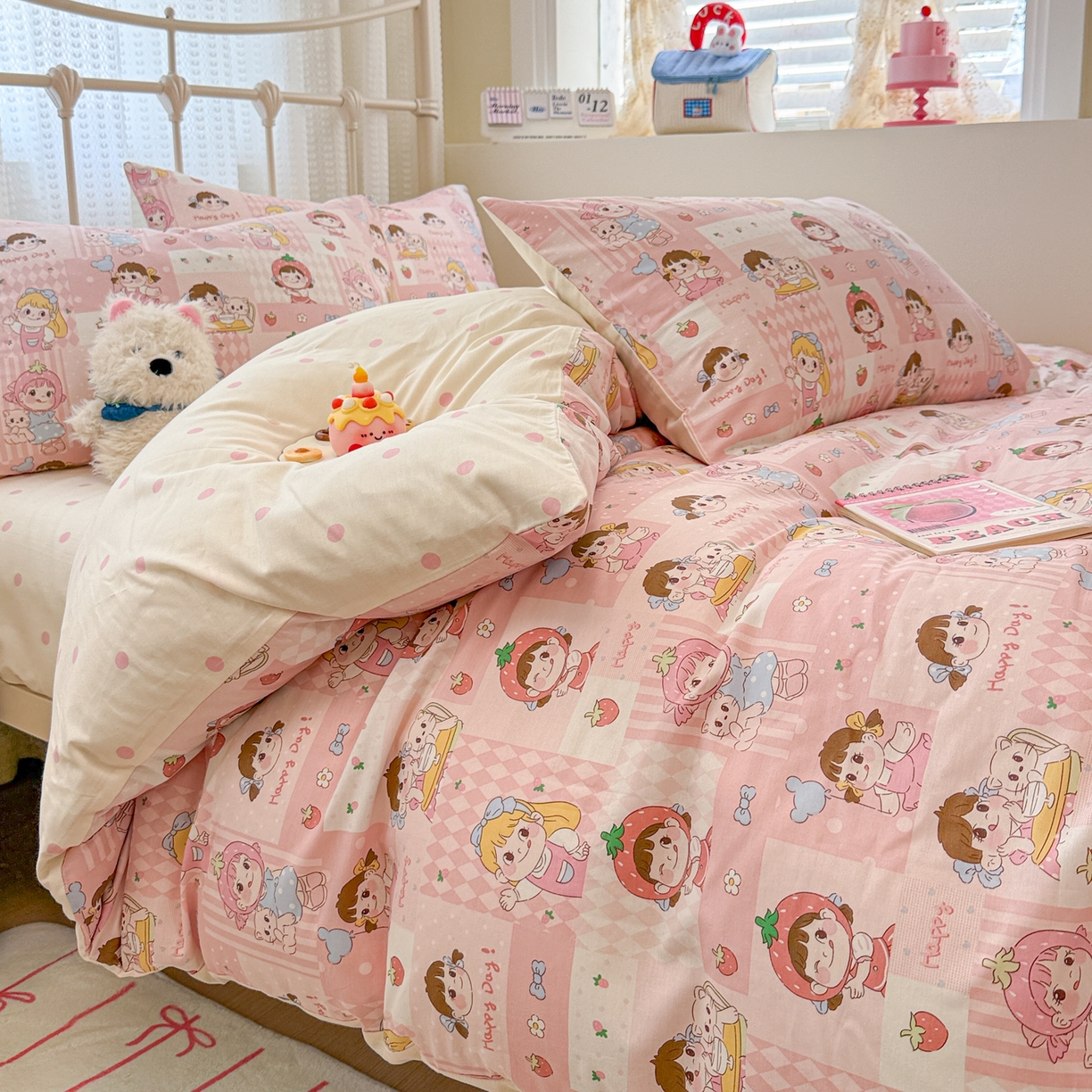 91家纺网 家纺一手货源 找家纺 （总）呗旺鹿 2025新款全棉卡通四件套