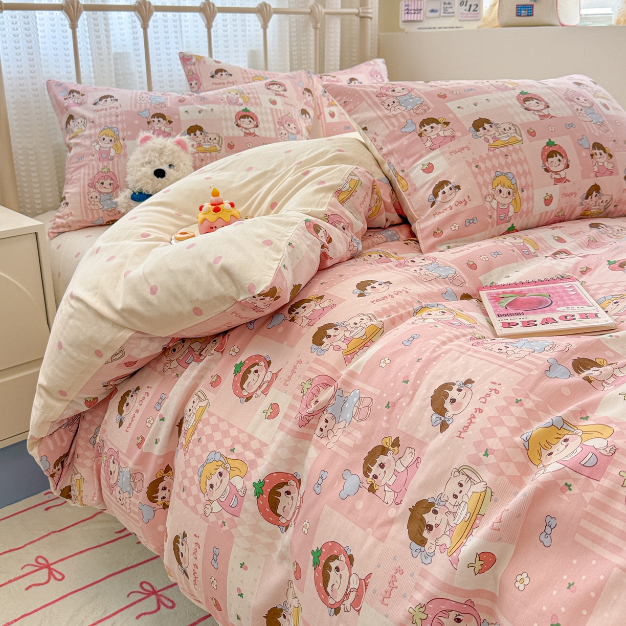 91家纺网 家纺一手货源 找家纺 （总）呗旺鹿 2025新款全棉卡通四件套