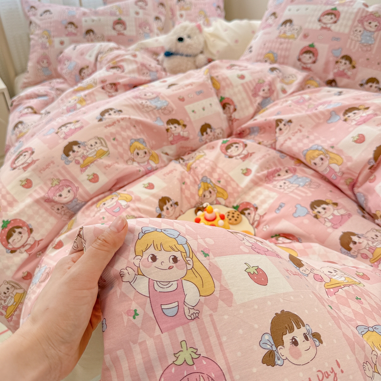 91家纺网 家纺一手货源 找家纺 （总）呗旺鹿 2025新款全棉卡通四件套