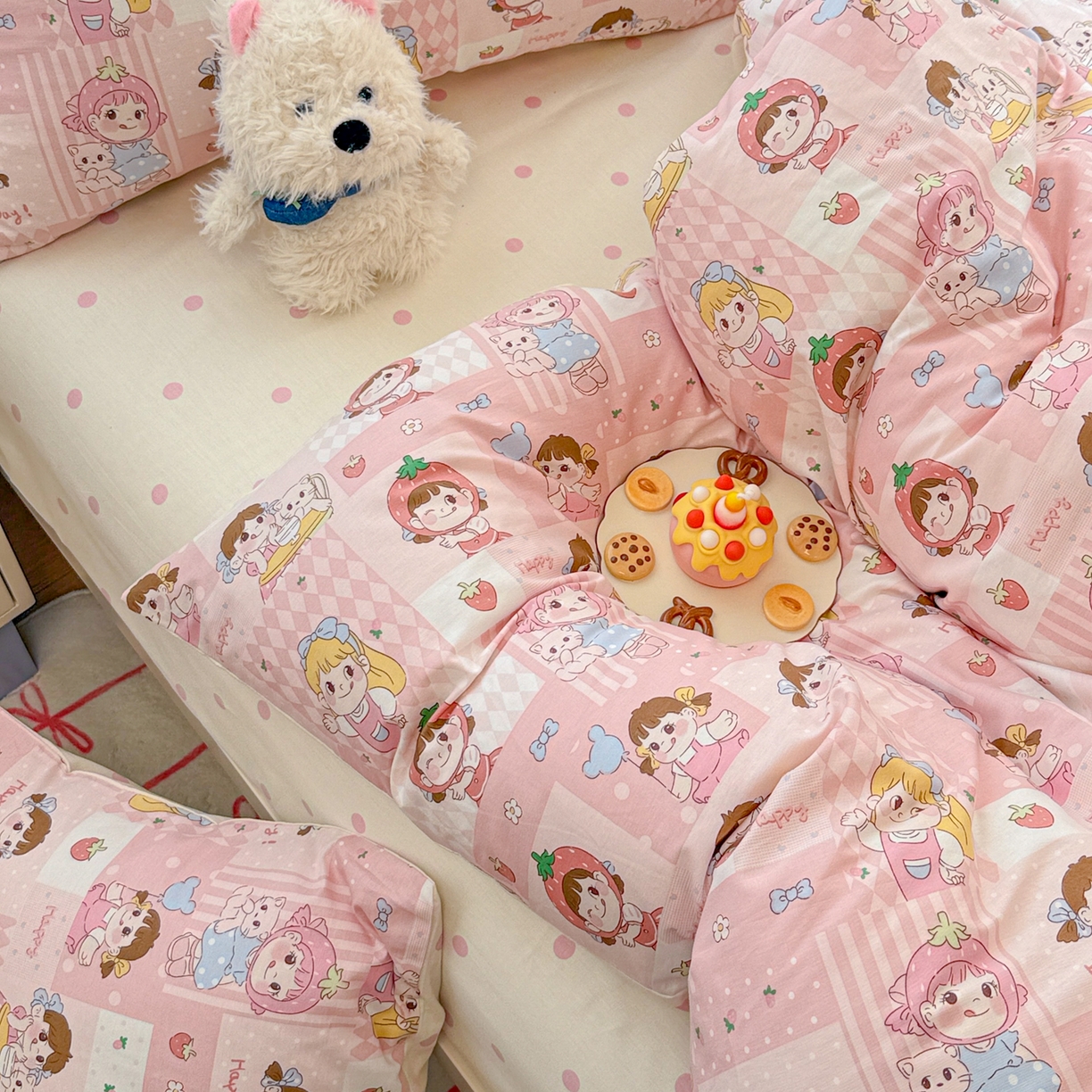 91家纺网 家纺一手货源 找家纺 （总）呗旺鹿 2025新款全棉卡通四件套