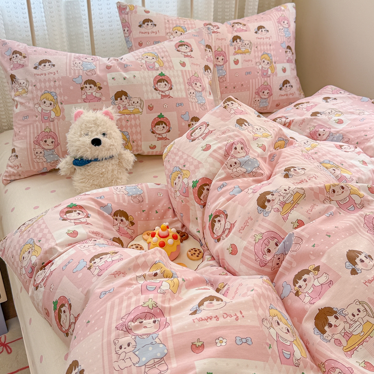 91家纺网 家纺一手货源 找家纺 （总）呗旺鹿 2025新款全棉卡通四件套