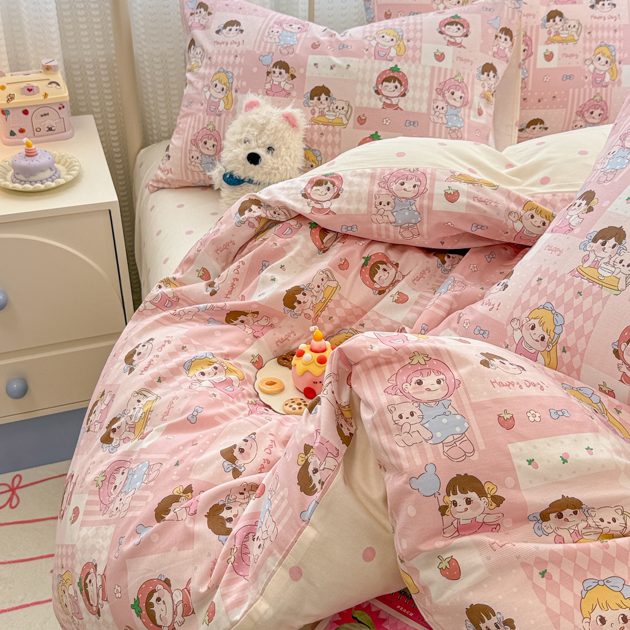 91家纺网 家纺一手货源 找家纺 （总）呗旺鹿 2025新款全棉卡通四件套