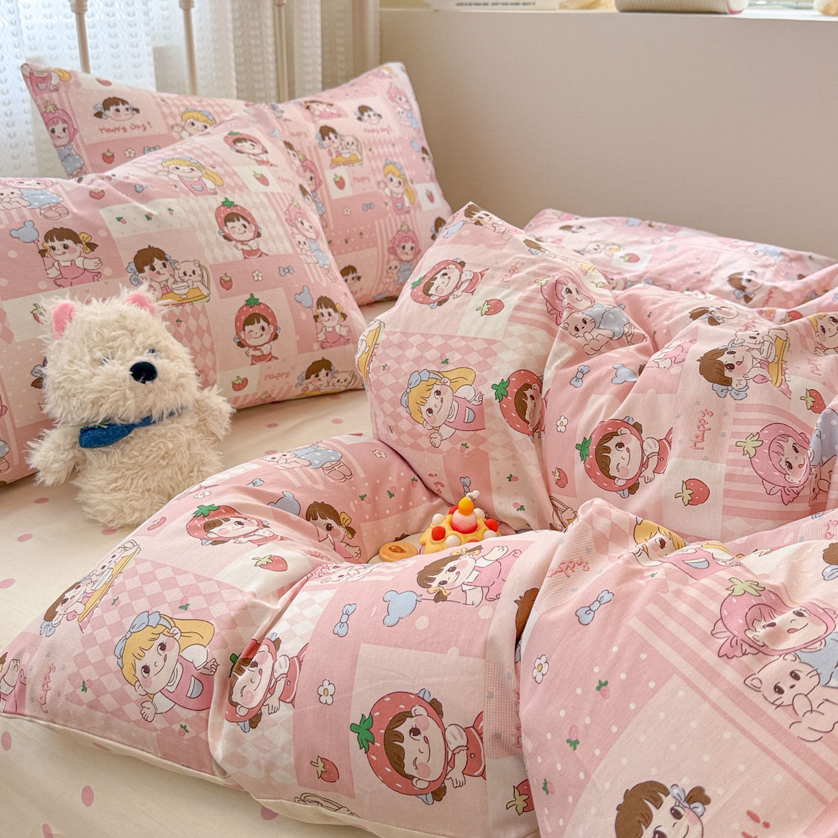 91家纺网 家纺一手货源 找家纺 （总）呗旺鹿 2025新款全棉卡通四件套