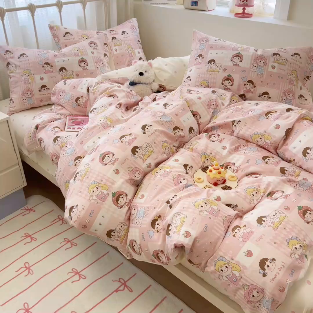 91家纺网 家纺一手货源 找家纺 （总）呗旺鹿 2025新款全棉卡通四件套