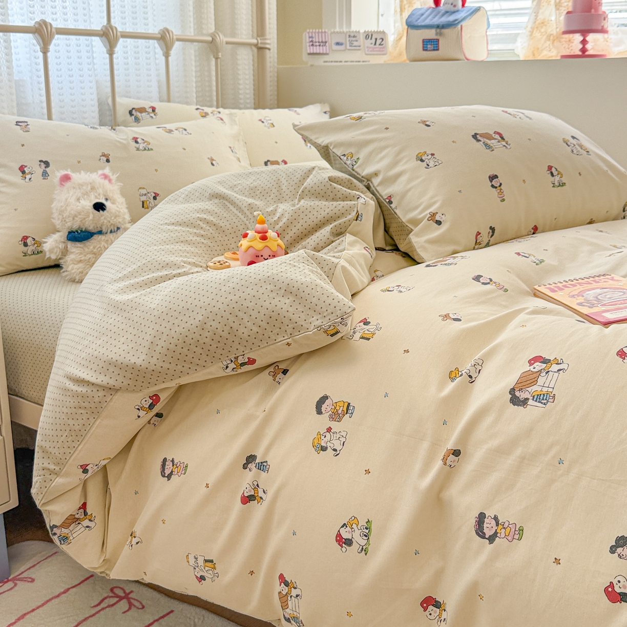 91家纺网 家纺一手货源 找家纺 呗旺鹿 2025新款全棉卡通四件套 派克