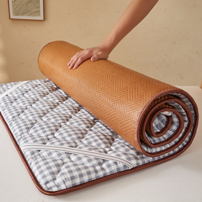 91家纺网 家纺一手货源 找家纺 （总）花言狐语 2025新款双面可用冰藤夹棉床褥系列-小床款