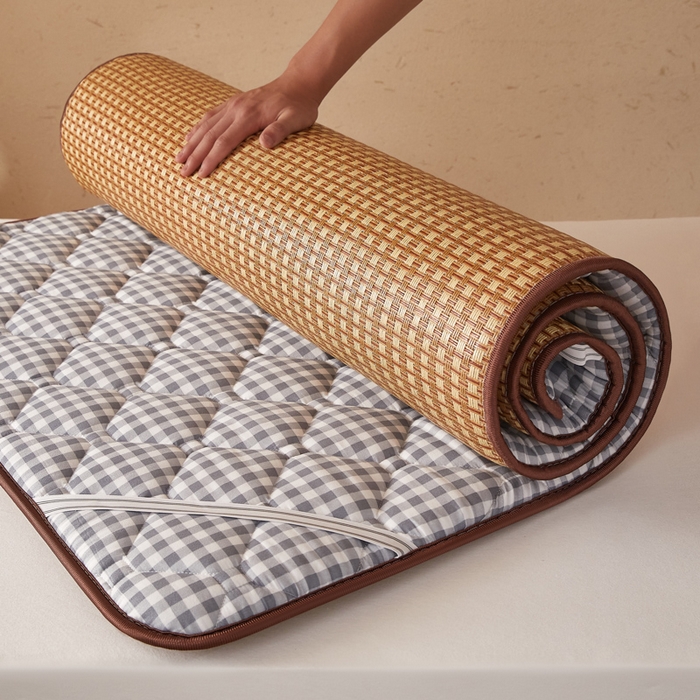 91家纺网 家纺一手货源 找家纺 （总）花言狐语 2025新款双面可用冰藤夹棉床褥系列-小床款