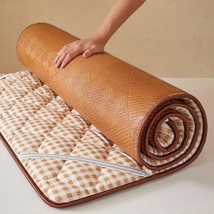 91家纺网 家纺一手货源 找家纺 （总）花言狐语 2025新款双面可用冰藤夹棉床褥系列-小床款