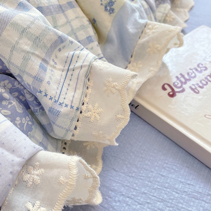 91家纺网 家纺一手货源 找家纺 优尚佳生活馆 2025新款云感木棉皱皱双层纱全棉镂空花边四件套（提供买家秀） 百福之梦