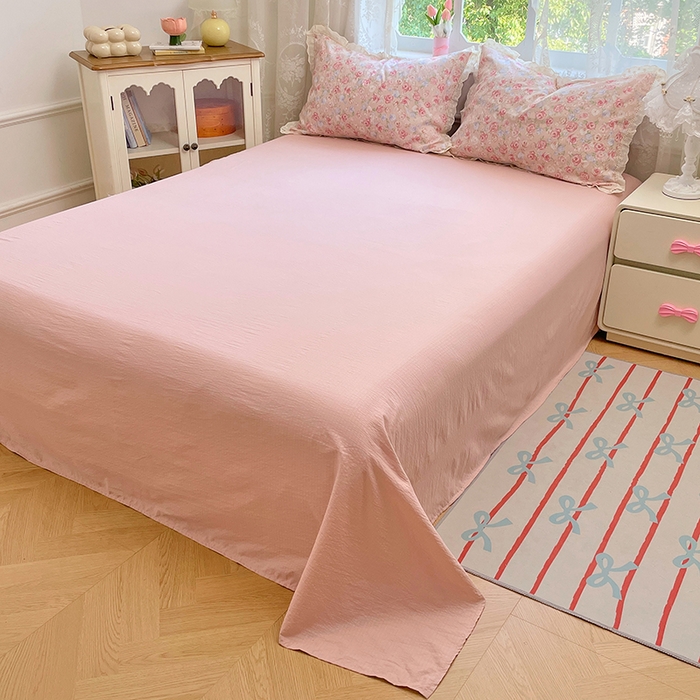 91家纺网 家纺一手货源 找家纺 优尚佳生活馆 2025新款云感木棉皱皱双层纱全棉镂空花边四件套（提供买家秀） 戴安娜玫瑰