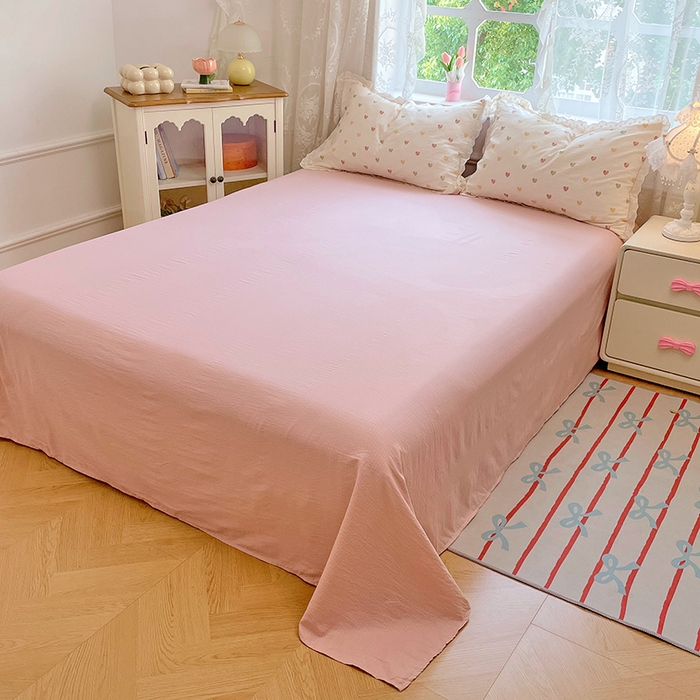 91家纺网 家纺一手货源 找家纺 优尚佳生活馆 2025新款云感木棉皱皱双层纱全棉镂空花边四件套（提供买家秀） 砰然心动