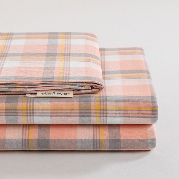 91家纺网 家纺一手货源 找家纺 居美良品 2025新款100%全棉纯棉色织水洗棉床单 床单单件 组合图仅供展示