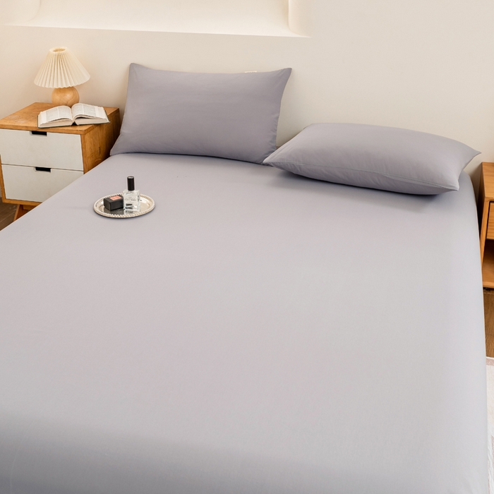 91家纺网 家纺一手货源 找家纺 居美良品 2025新款100%全棉纯棉色织水洗棉床单 床单单件 高冷灰