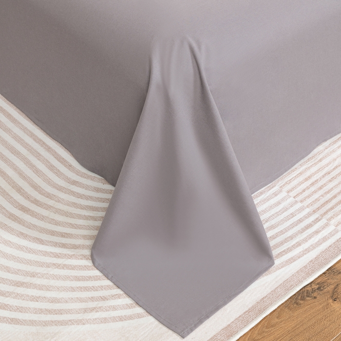 91家纺网 家纺一手货源 找家纺 居美良品 2025新款100%全棉纯棉色织水洗棉床单 床单单件 经典灰