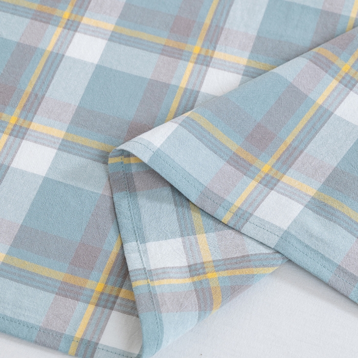 91家纺网 家纺一手货源 找家纺 居美良品 2025新款100%全棉纯棉色织水洗棉床单 床单单件 静雅-绿