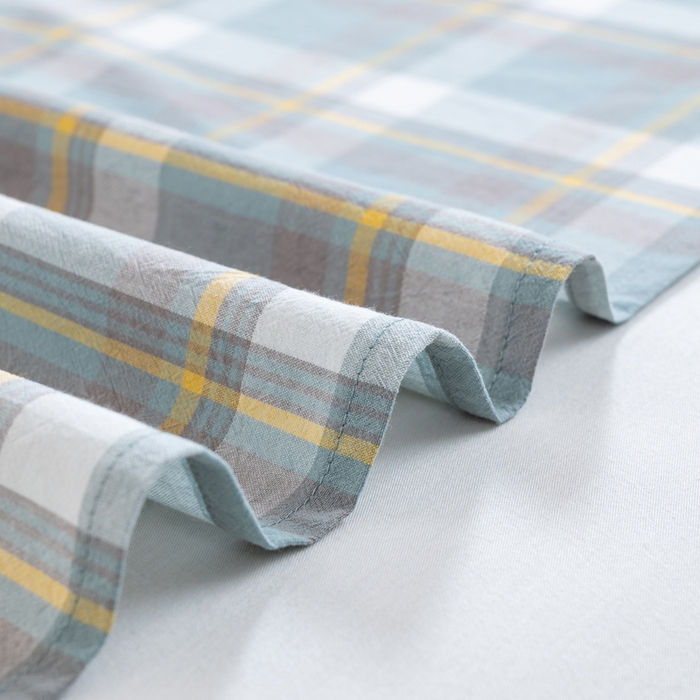 91家纺网 家纺一手货源 找家纺 居美良品 2025新款100%全棉纯棉色织水洗棉床单 床单单件 静雅-绿