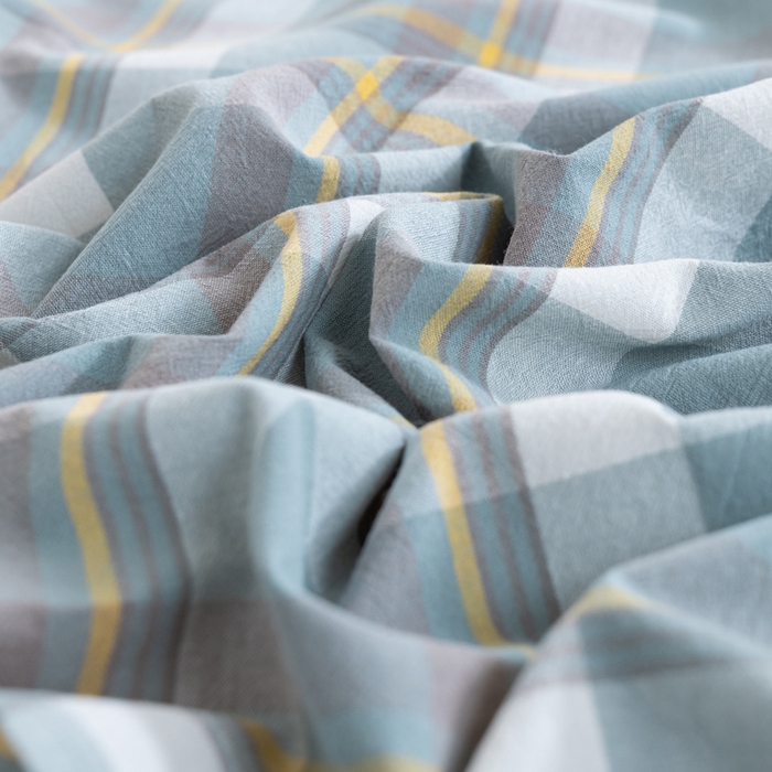 91家纺网 家纺一手货源 找家纺 居美良品 2025新款100%全棉纯棉色织水洗棉床单 床单单件 静雅-绿