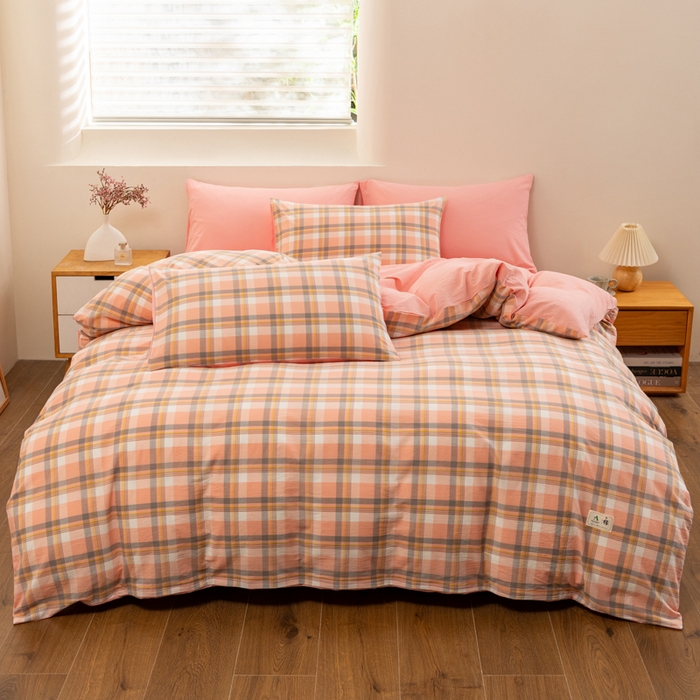 91家纺网 家纺一手货源 找家纺 居美良品 2025新款全棉色织水洗棉被套 静雅-玉