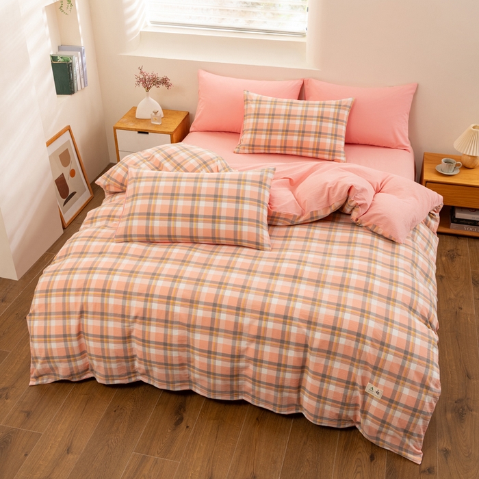 91家纺网 家纺一手货源 找家纺 居美良品 2025新款全棉色织水洗棉被套 静雅-玉