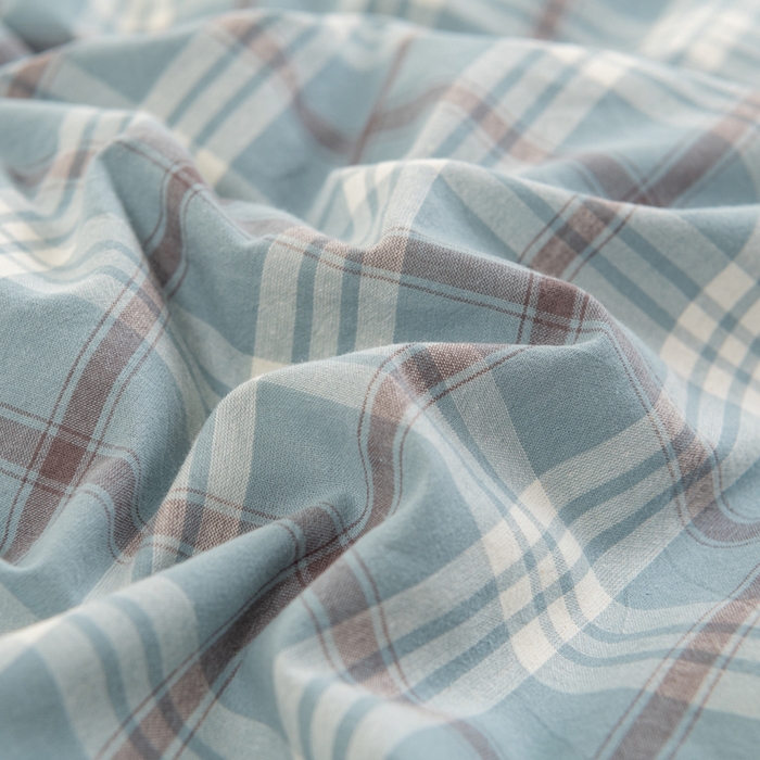 91家纺网 家纺一手货源 找家纺 居美良品 2025新款全棉色织水洗棉被套 迷雾-蓝