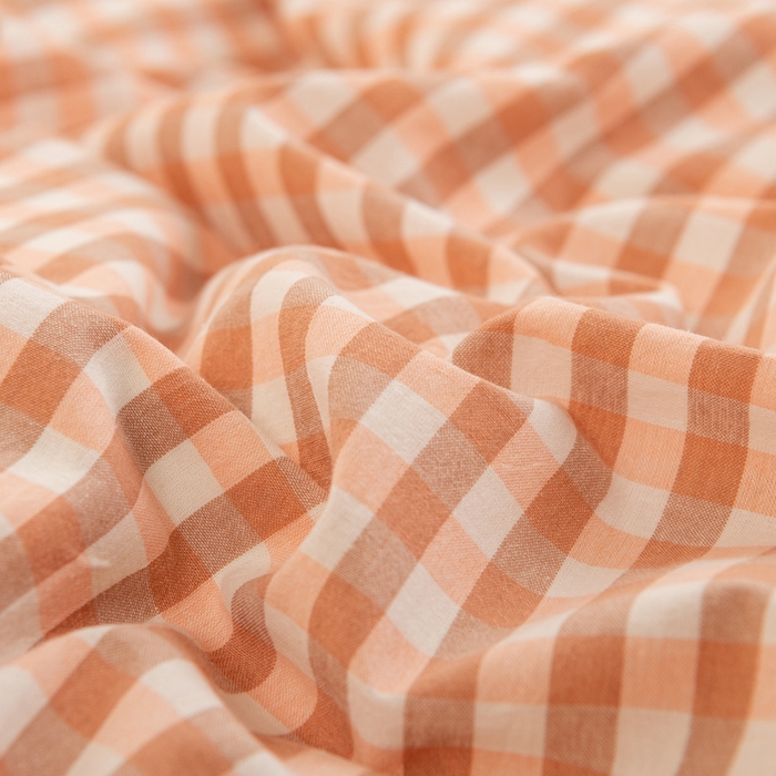 91家纺网 家纺一手货源 找家纺 居美良品 2025新款全棉色织水洗棉被套 米咖小格