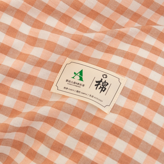 91家纺网 家纺一手货源 找家纺 居美良品 2025新款全棉色织水洗棉被套 米咖小格