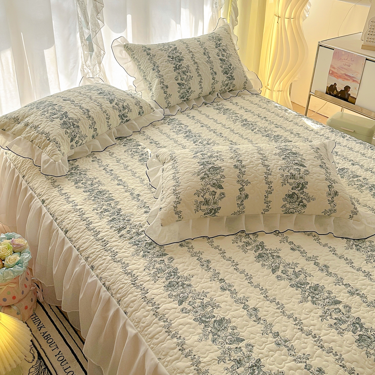 91家纺网 家纺一手货源 找家纺 （总）易辰美 2025新款亲肤舒适印花夹棉公主风枕套