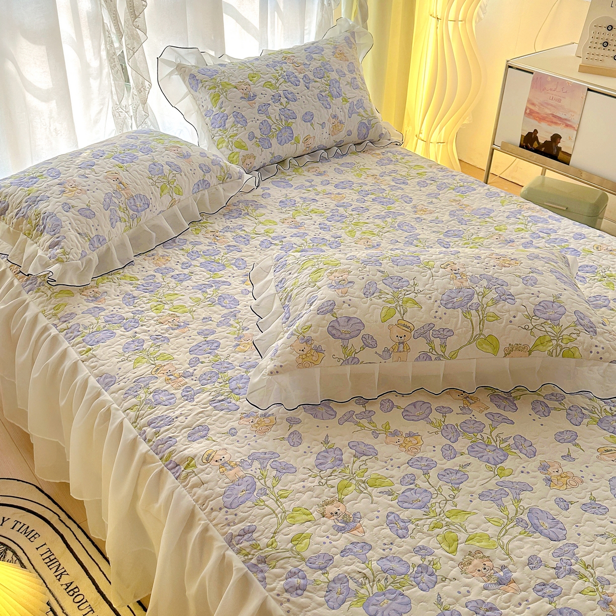 91家纺网 家纺一手货源 找家纺 （总）易辰美 2025新款亲肤舒适印花夹棉公主风枕套