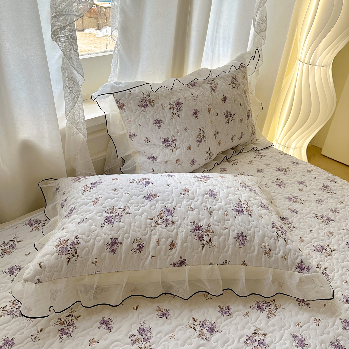 91家纺网 家纺一手货源 找家纺 （总）易辰美 2025新款亲肤舒适印花夹棉公主风枕套