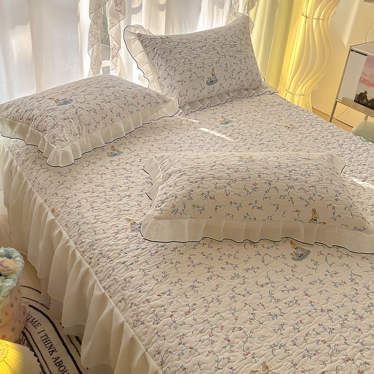 91家纺网 家纺一手货源 找家纺 （总）易辰美 2025新款亲肤舒适印花夹棉公主风枕套