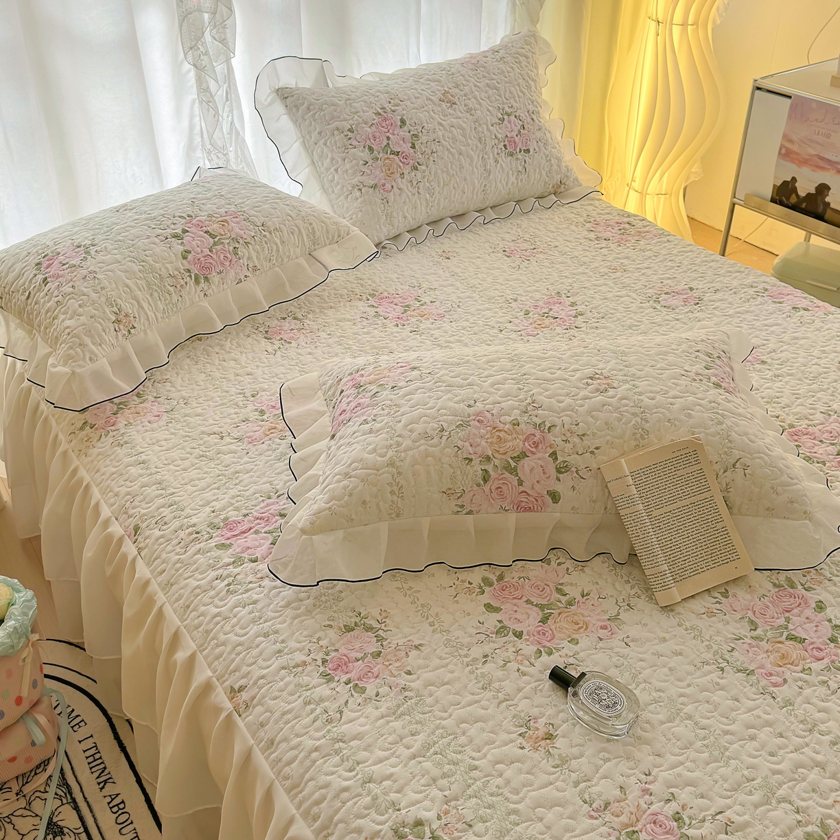 91家纺网 家纺一手货源 找家纺 （总）易辰美 2025新款亲肤舒适印花夹棉公主风枕套