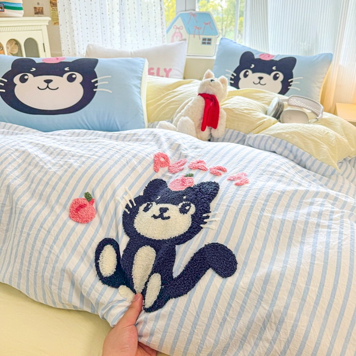 91家纺网 家纺一手货源 找家纺 （总）森璐家纺2025新款水洗云朵棉毛巾绣四件套