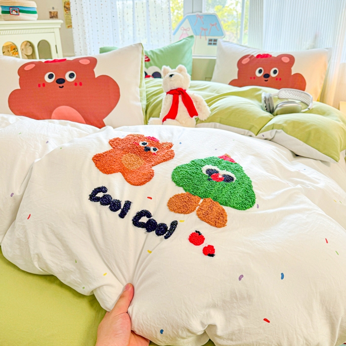 91家纺网 家纺一手货源 找家纺 （总）森璐家纺2025新款水洗云朵棉毛巾绣四件套