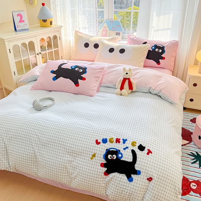 91家纺网 家纺一手货源 找家纺 （总）森璐家纺2025新款水洗云朵棉毛巾绣四件套