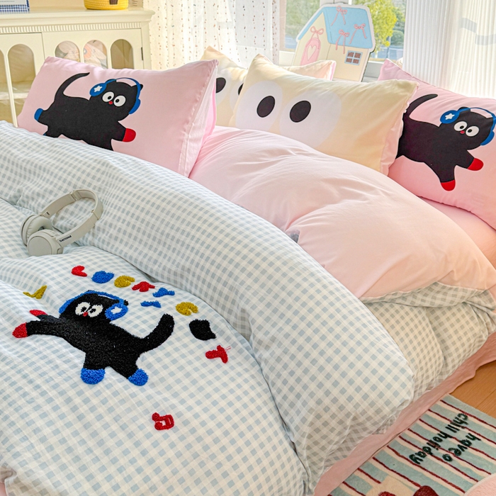 91家纺网 家纺一手货源 找家纺 （总）森璐家纺2025新款水洗云朵棉毛巾绣四件套