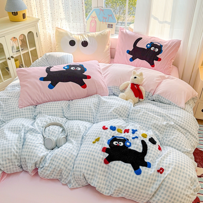 91家纺网 家纺一手货源 找家纺 （总）森璐家纺2025新款水洗云朵棉毛巾绣四件套