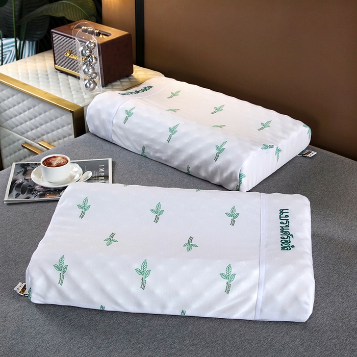 2025新品美丽折成人乳胶枕针织棉单枕套 鸟眼布单内套 二代高低按摩枕