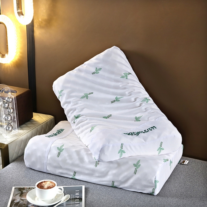 91家纺网 家纺一手货源 找家纺 2025新品美丽折成人乳胶枕针织棉单枕套 鸟眼布单内套 二代高低按摩枕