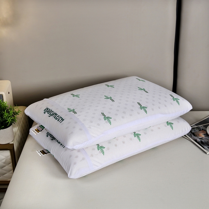 91家纺网 家纺一手货源 找家纺 2025新品美丽折成人乳胶枕针织棉单枕套 鸟眼布单内套 二代面包枕