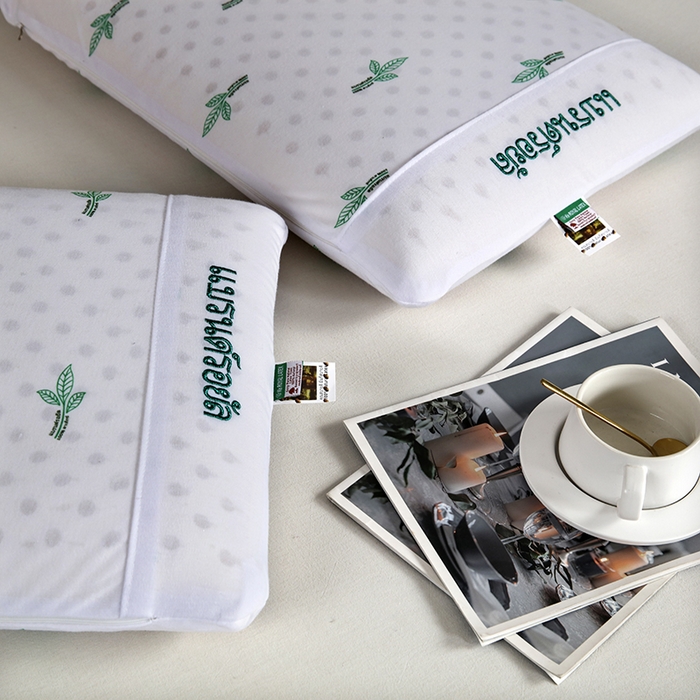 91家纺网 家纺一手货源 找家纺 2025新品美丽折成人乳胶枕针织棉单枕套 鸟眼布单内套 二代面包枕