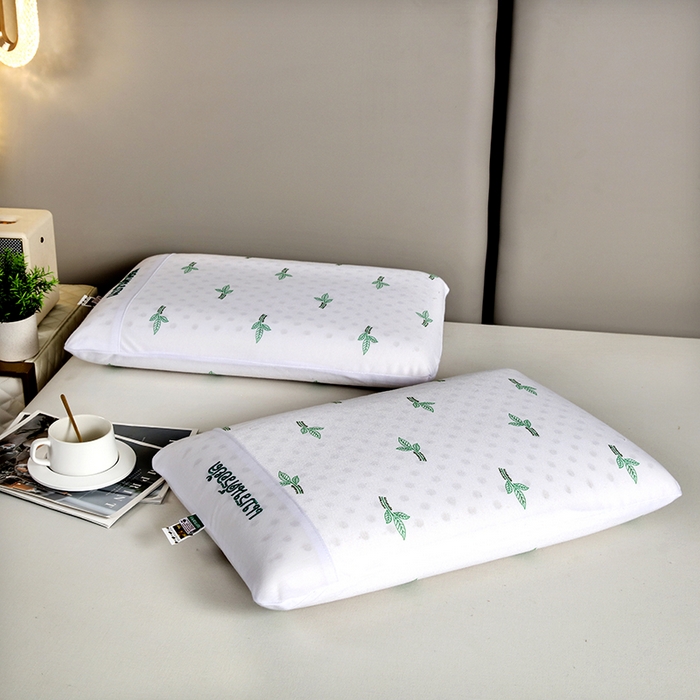 91家纺网 家纺一手货源 找家纺 2025新品美丽折成人乳胶枕针织棉单枕套 鸟眼布单内套 二代面包枕