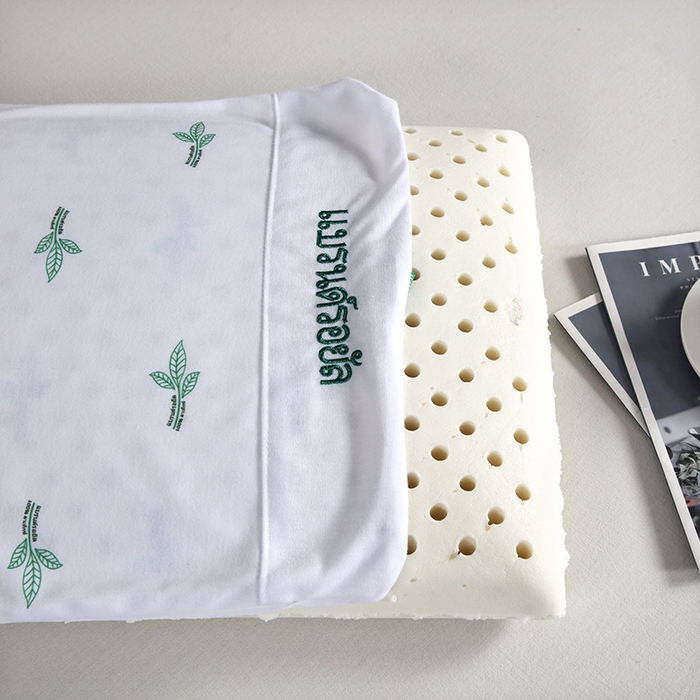 91家纺网 家纺一手货源 找家纺 2025新品美丽折成人乳胶枕针织棉单枕套 鸟眼布单内套 二代面包枕