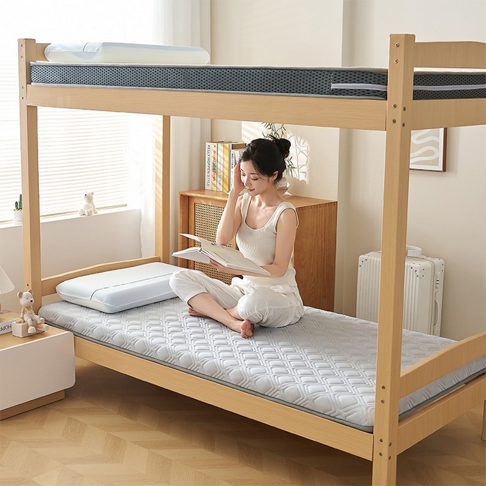 91家纺网 家纺一手货源 找家纺 锦丝钰床垫 2025新款乳胶记忆棉床垫-小床 单边-菱形格灰