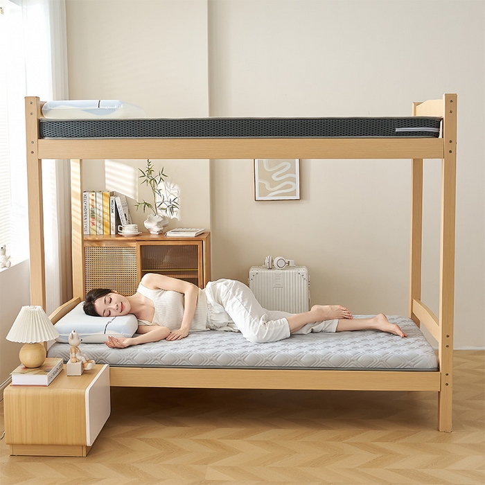 91家纺网 家纺一手货源 找家纺 锦丝钰床垫 2025新款乳胶记忆棉床垫-小床 单边-菱形格灰