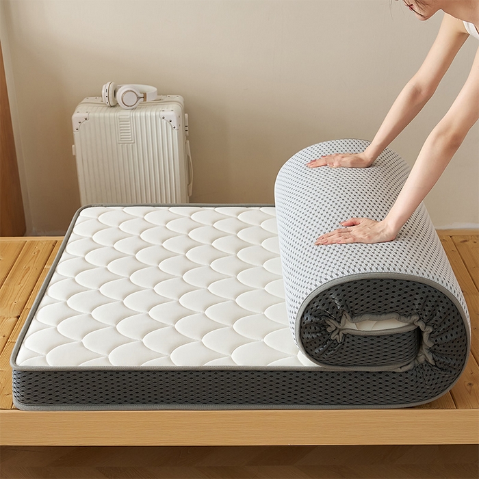 91家纺网 家纺一手货源 找家纺 锦丝钰床垫 2025新款乳胶记忆棉床垫-小床 立体-月光白