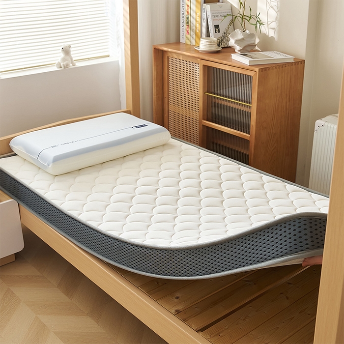 91家纺网 家纺一手货源 找家纺 锦丝钰床垫 2025新款乳胶记忆棉床垫-小床 立体-月光白